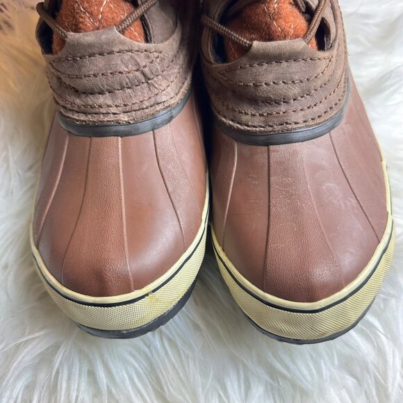 SOREL Rust Lace-Up Duck Boots Women Sz 8.5 Waterproof Winter Farmhouse Cottage - Picture 3 of 13